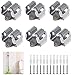 6 Pezzi Porta scope parete, Portascope da Muro Regolabile Appendi Forte Scope a Muro Porta Attrezzi da Parete anti Ruggine per Cucina, Giardino, Garage, Bagno, Ufficioare(Grigio)
