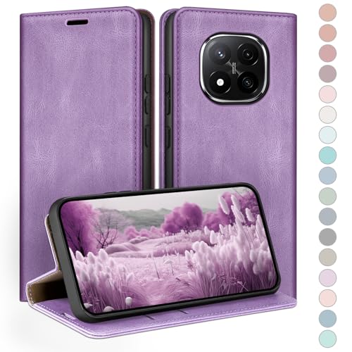 Funda para Xiaomi Redmi Note 14 Pro 5G evita robos de tarjetas y roturas por caídas lila