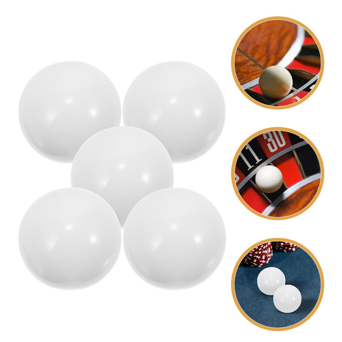 Gatuida Roulette Spielbälle aus Acryl 5 Stück 22mm Weiße Kugeln für Roulette Räder Geeignet für Partyspiele und Geburtstagsfeiern