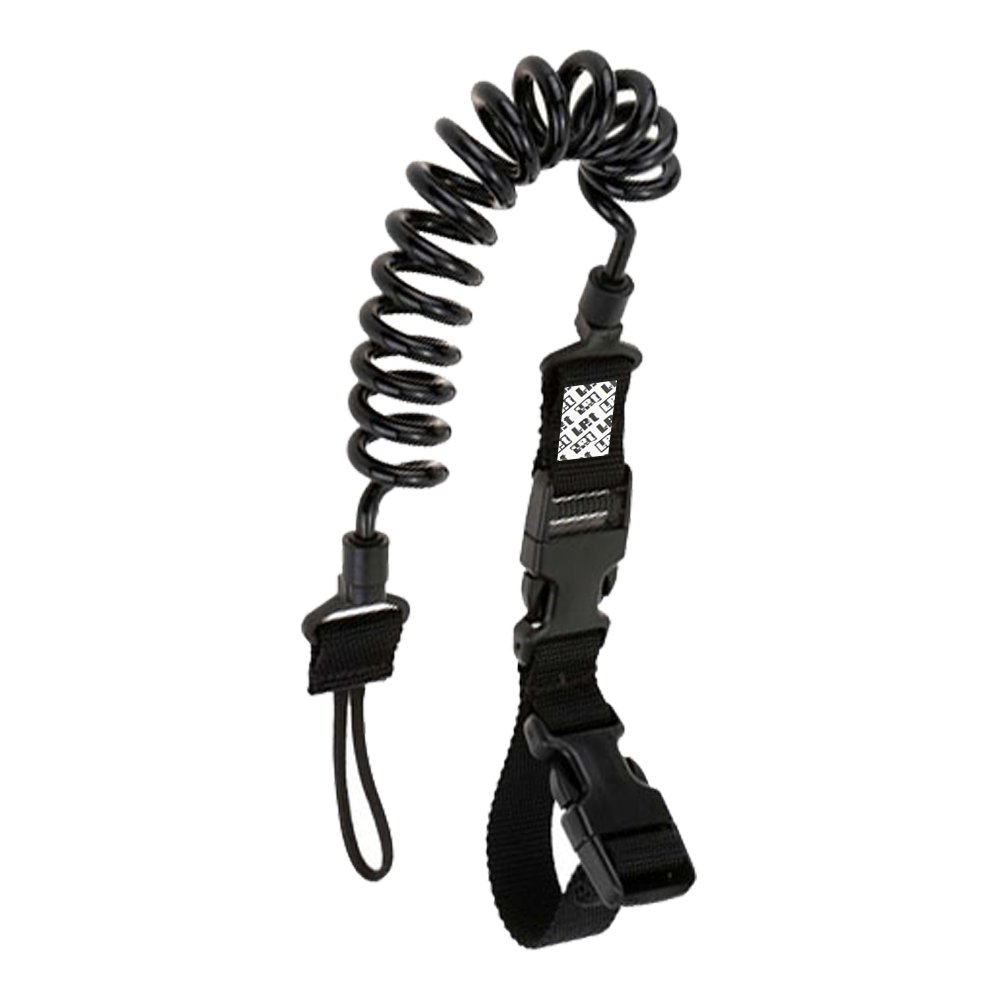LefRight Tactical Pistol Lanyard Retention Coil Security Leash Sling with Quick Release for Basic Belt Loop (Black)
