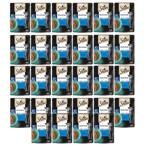 SHEBA Bolsa de porciones de Comida húmeda para Gatos, delicadeza en Jalea con atún, Certificado MSC, 28 x 85 g