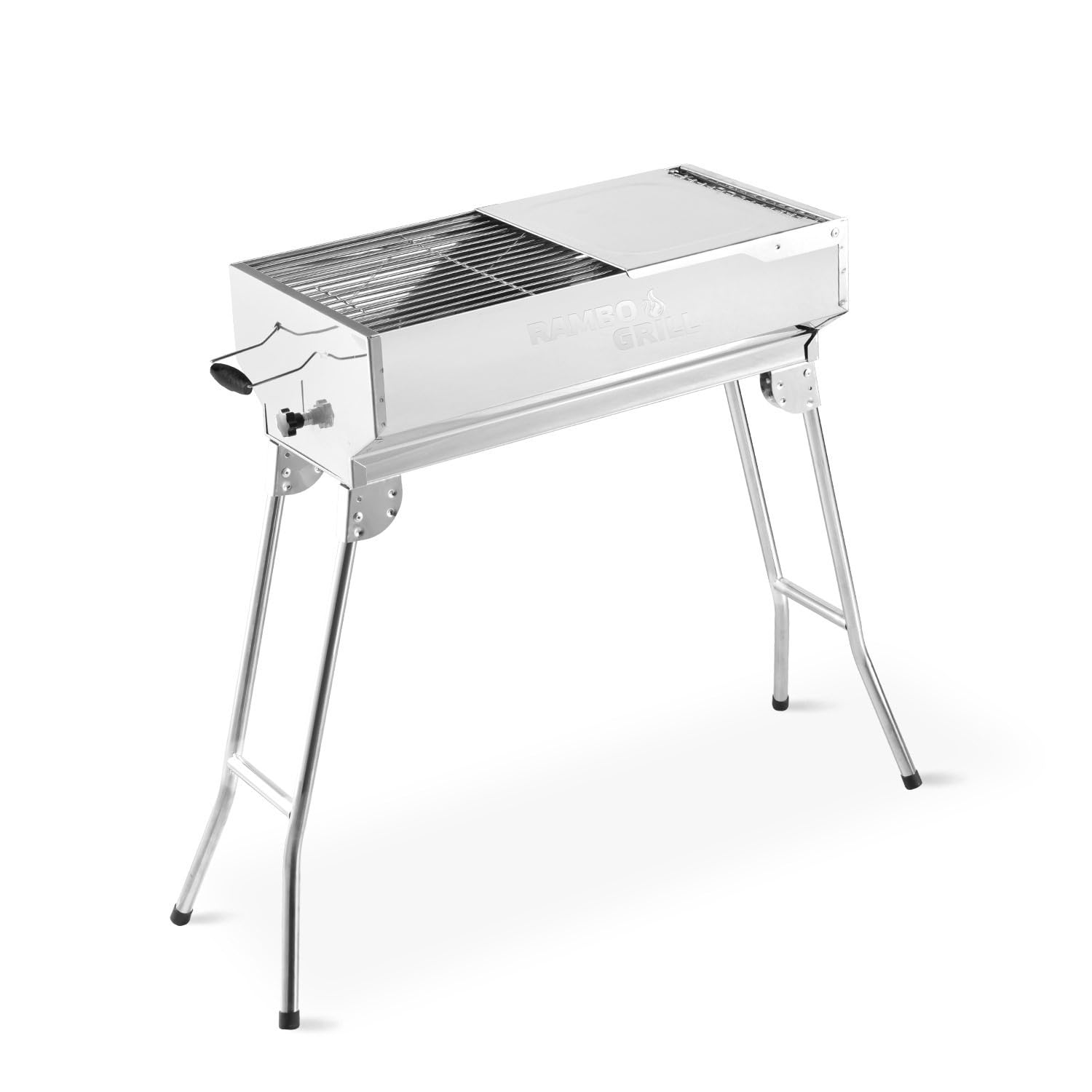 BEM Rambo Argos Holzkohlegrill aus Edelstahl, Mangal, BBQ Klappgrill