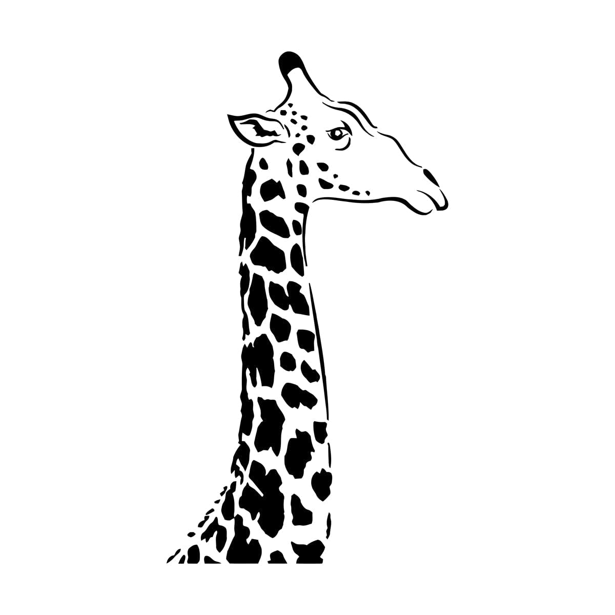 Giraffe Head Vinyl Windows Decal African Animal Children's Room Wall Stickers Art Murals Home Interial Office Decoration Large - 49x91cm — image 1