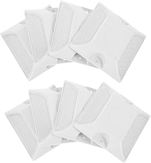 PRETYZOOM 8pcs Reflective Road Markers Raised Design High Visibility Pavement Markers for Driveway Safety Easy Installatio...