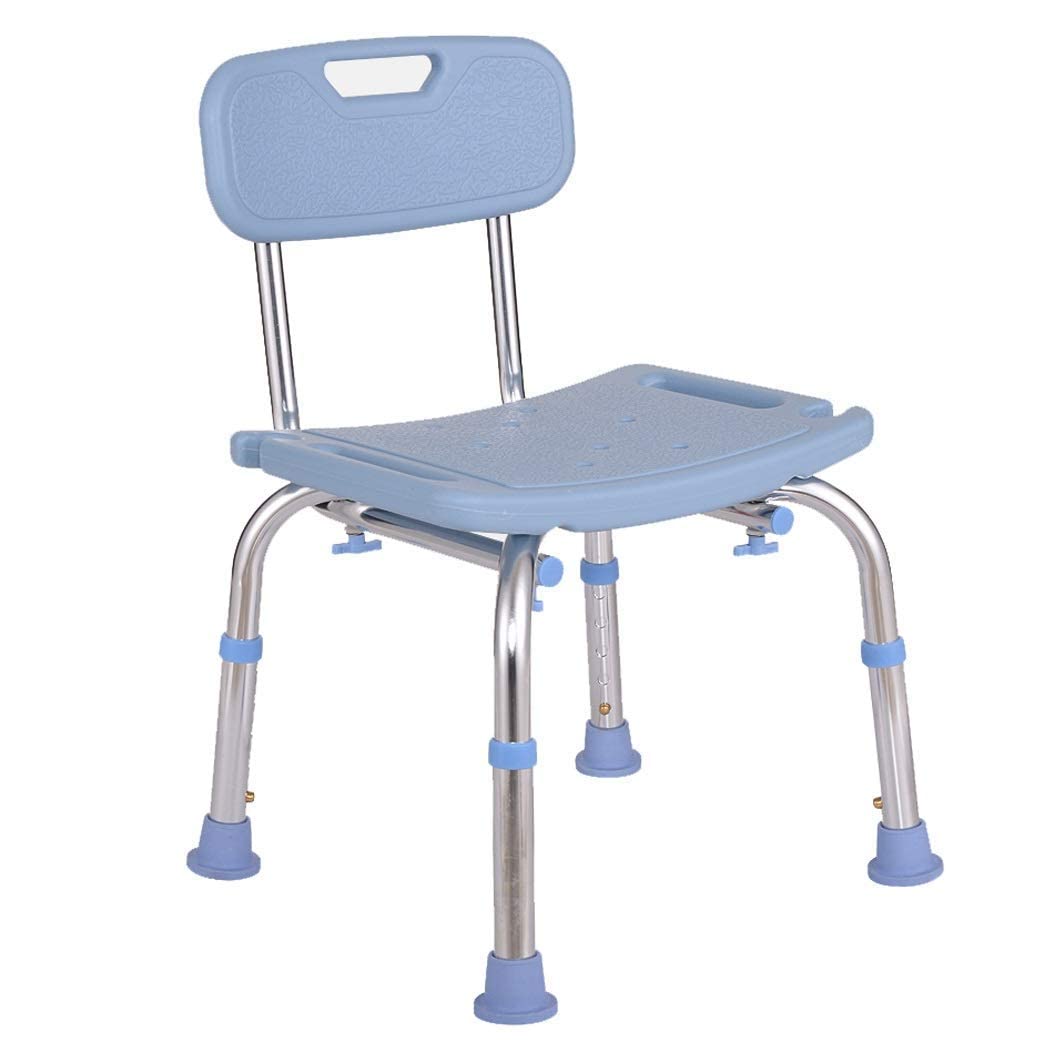 Tabouret de douche 150kg réglable et siège de bain avec dossier amovible