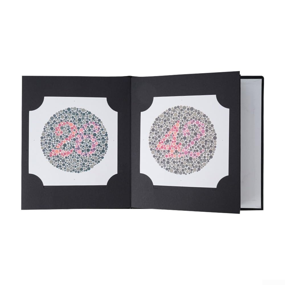 Ishihara - Libro de prueba de daltonismo edición 2026, kit de detección de visión de optometría de 38 placas para detección de deficiencias rojo-verde, álbum de papel profesional para uso escolar, 19