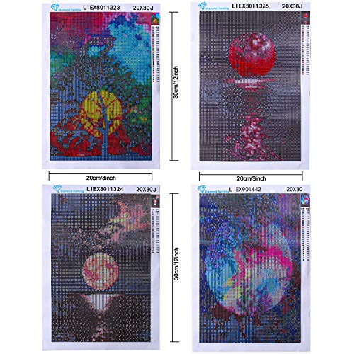 Aneco 4 Pack 5D DIY Diamond Painting by Numbers Kits Beautiful Moon Full Drill Embroidery Cross Stitch Painting for Home Decor steampunk buy now online