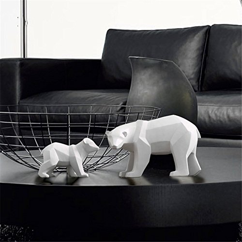 Ours polaire blanc sculpture abstraite pour décorer un bureau - 3