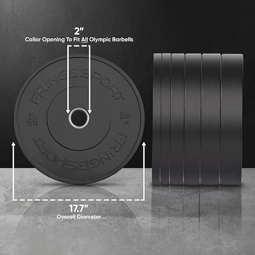 Black Bumper Plate Sets - 100 - 460 LBS of weights for Weightlifting & Strength Training | Durable, Bumper Plates For Olympic, Home & Gym Training Equipment with a Dead Bounce, Weight Plates Sets, Ideal for Power Lifting