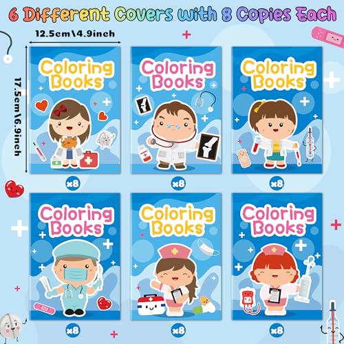 Image of Mini Medical Coloring Books for Kids - 24Pcs Bulk Doctor Nurse Theme Coloring Booklet Medical Theme DIY Art Drawing Book for Toddlers Party Favors Gifts Classroom Reward Home Art Activity Supplies