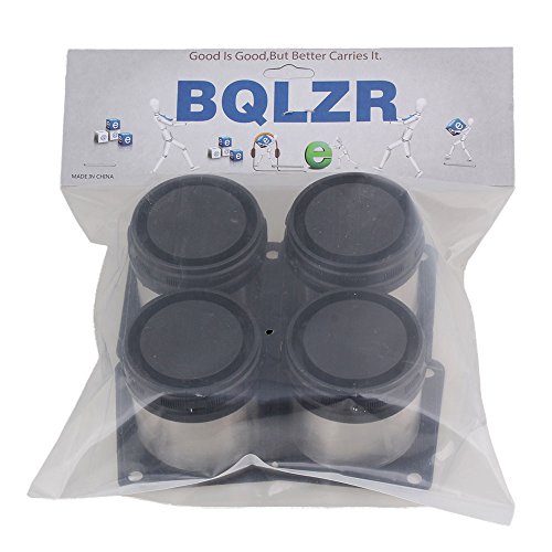 BQLZR Furniture Metal Legs Adjustable Stainless Steel Kitchen Feet Round Black and