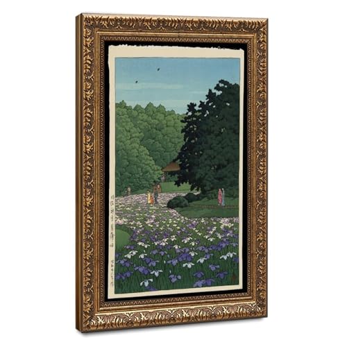 Iris Garden at Meiji-jingu par Kawase Hasui : toile déco pour bureau