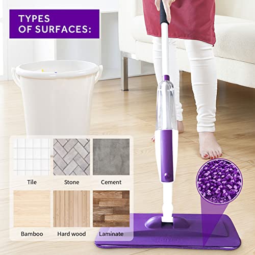 Image of 16.5 inch Microfiber Mop Pads Refills, 3 Pack Reusable Replacement Heads | reusable wet mop refills, machine washable for 14-16 inch spray mops, hardwood floors, dust cleaning & scrubbing