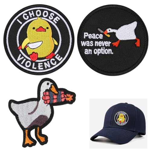 3 parches bonitos animales, parches divertidos militares de gansos patos divertidos y bonitos cuchillos de mordedura de pato para niños y adultos parches para mochilas, chaquetas