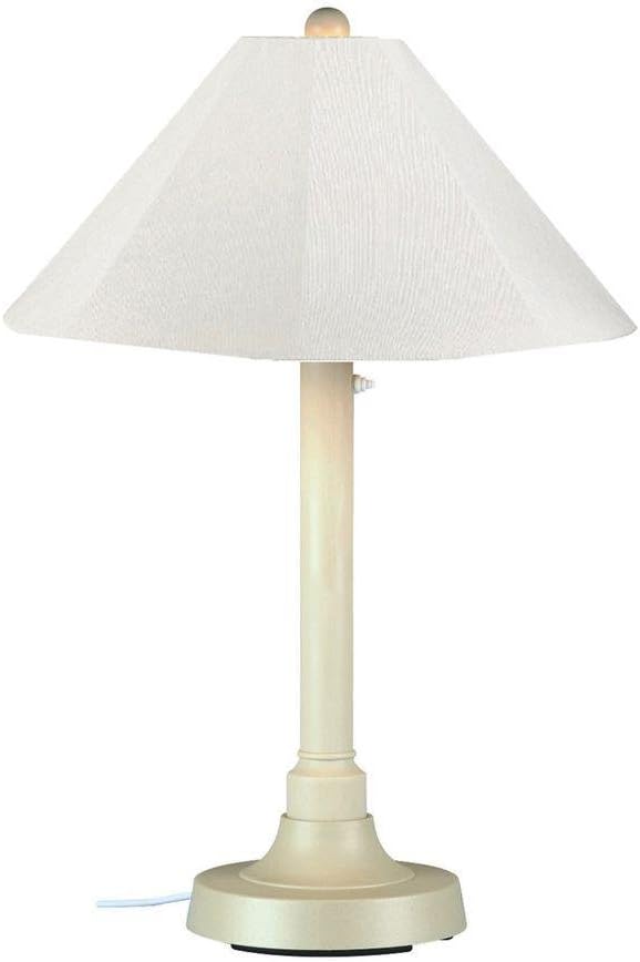 San Juan Outdoor Table LampNatural Linen 34" White Base Natural Linen