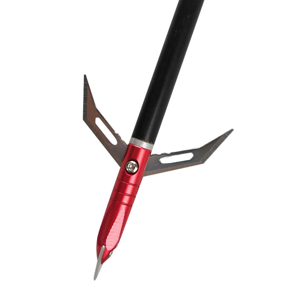 Pointes de flèche 100 Grains 3 Lames Têtes de Flèche Broadheads pour Chasse au Tir à l’Arc Arbalète