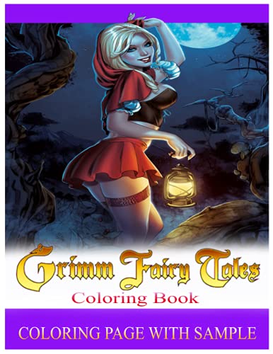 Grimm Fairy Tales Coloring Book: Super Edition, 40+ Grimm Fairy Tales Adult Sexy Illustrations With High Quality In Black And White. Perfect Coloring Book For Adults