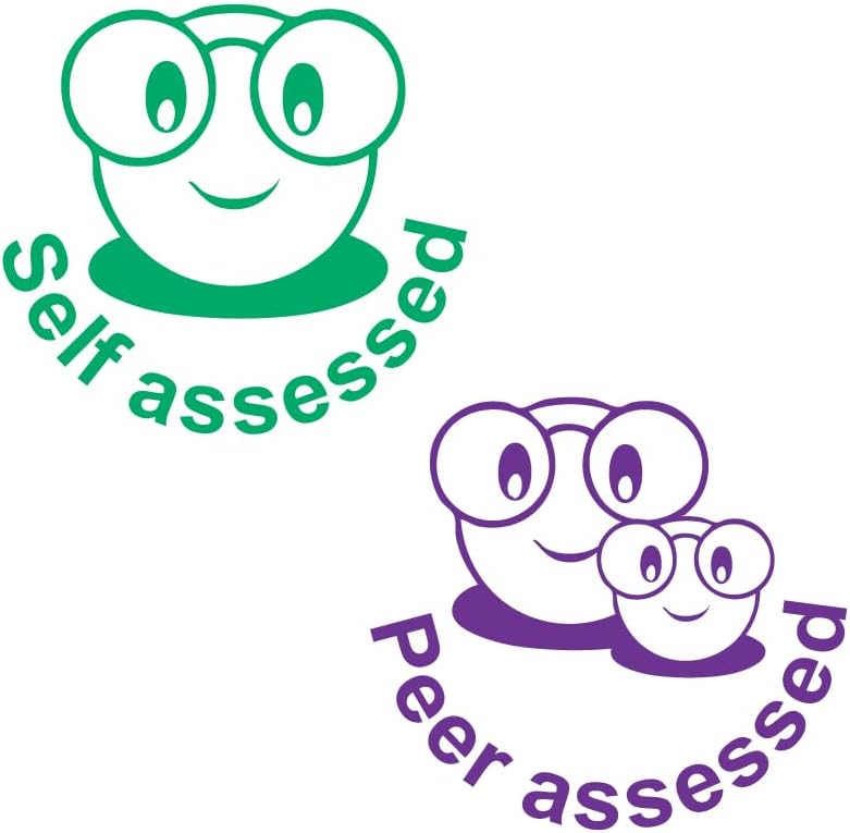 Self Assessed & Peer Smiley Face Designs. 2 X Inking Teacher Stamps Reinkable 22mm 93667 - View #5