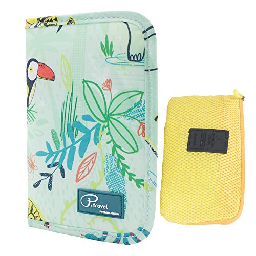 LZYMSZ 2 PCS Reisepass Mappen Halter, Digital Tasche, Familien Reise wasserdichte Kreditkarte u. Geld Beutel Daten-Linie Aufbewahrungstasche, Reißverschluss Mobiltelefon Kasten Zusätze Speicher Organi