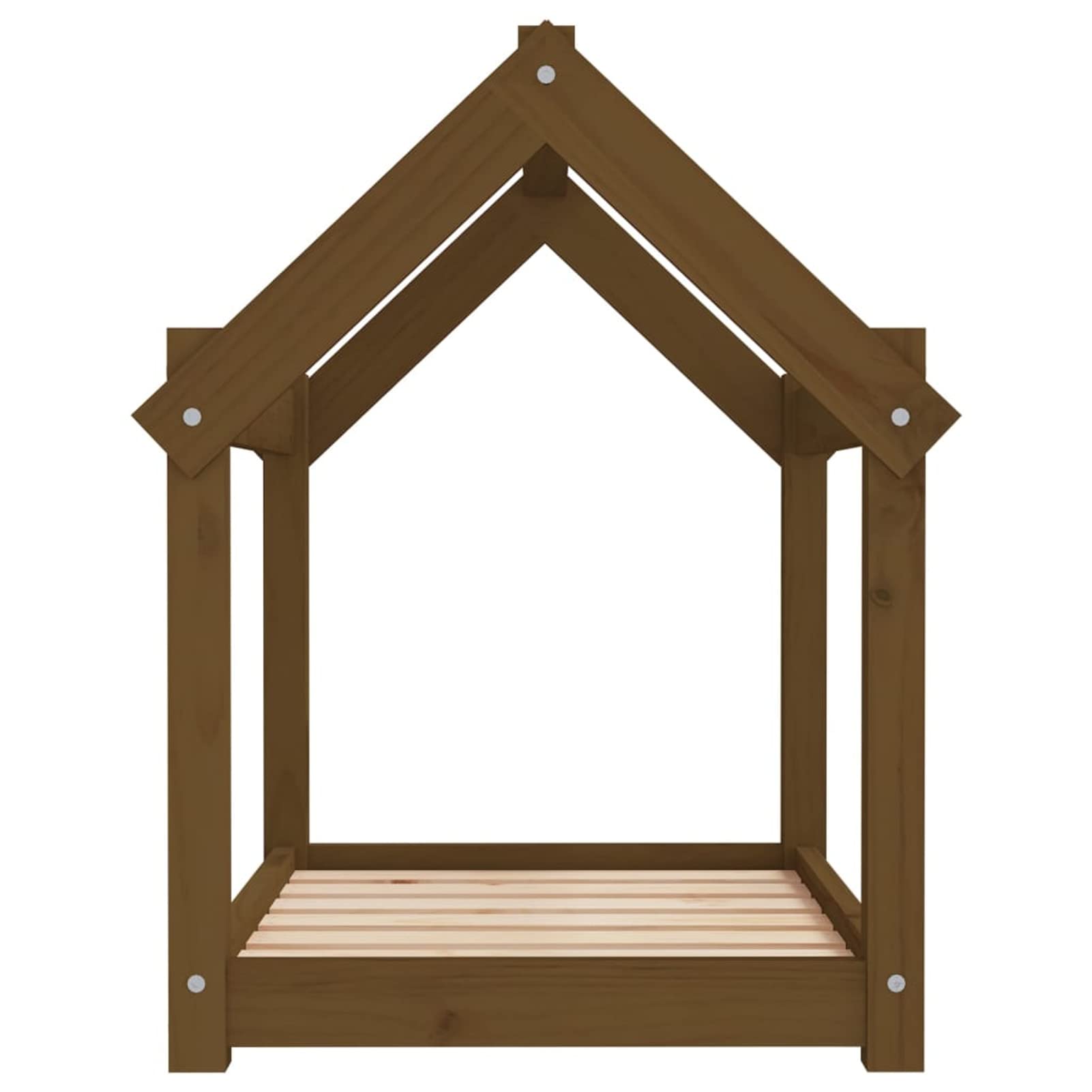 LAPOOH Cama para Perros Madera Maciza Pino marrón Miel 71x55x70 cm, Colchon Perro, Cuna Perro, Cama Mascota, Dog Bed, Cama para Perros Y Gatos