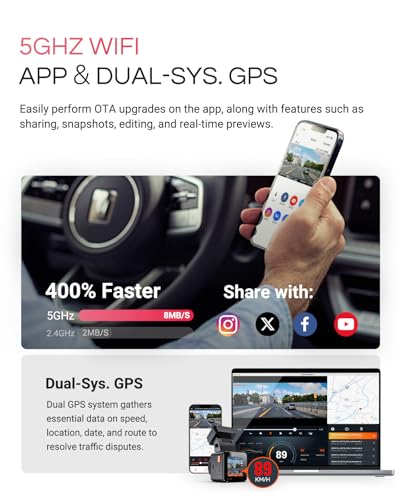 undefined Vantrue E1 Pro 4K Mini Dash Cam Front, STARVIS 2 PlatePix HDR Night Vision Car Camera, Built-in 5G WiFi GPS, 1.54'' IPS Screen, Voice Control, 24/7 Buffered Parking Mode, Support 1TB Max の商品画像 4