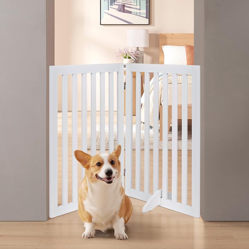 Image of Kids & Pets Safety Gate Partition | Extra Long Fence Pet Safety Barrier for Doorway, Stairs & Hallway - Freestanding Wide Puppy Gate Room Divider for Home Indoor Use (2 Panel)