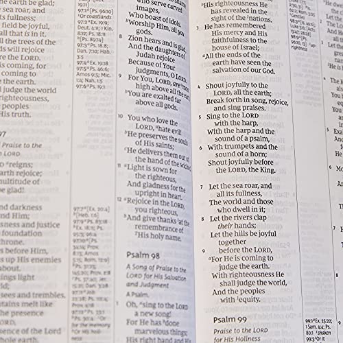 Image of NKJV Holy Bible, Giant Print Center-Column Reference Bible, Black Leather-look, Thumb Indexed, 72,000+ Cross References, Red Letter, Comfort Print: New King James Version