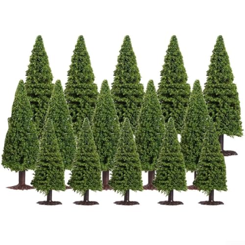 Weihnachtsdorf Bäume Woodland Scenics 15 Stück, Mini Modell Weihnachtsbaum, 15 Stück Modellbäume Gemischte Modellbaum Zug Bäume