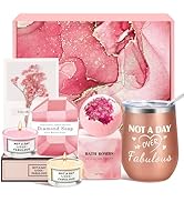 Gifts for Women, Birthday Gifts for Women, Tumbler and Relaxing Spa Basket, Ideal Gift Box for He...