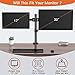 Perlegear Dual Monitor Desk Mount with Height Adjustable Articulating Arms Stand Heavy Duty Clamp and Grommet Base Fits Two 17-32 Inch Flat Curved Screens, Max VESA 100x100mm Holds up to 26 lbs