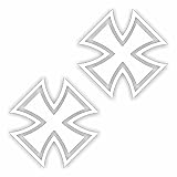 folien-zentrum 2X Eiserne Kreuz 7x7cm weiß Auto-Aufkleber Sticker JDM Tuning 37 Shocker OEM Dub Decal Illest Dapper Oldschool Folie