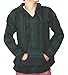 Mexican Baja Hoodie Hippie Surf Poncho Sweater Sweatshirt Pullover Jerga (XX-large, Green/Black)