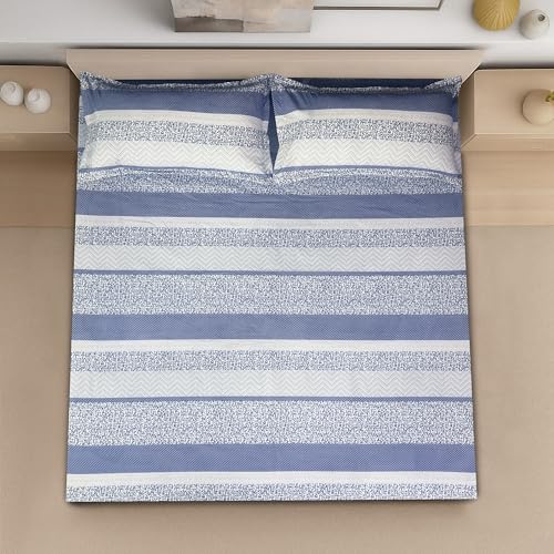 Image of Signature Reversible Super Soft Double Bed Comforter /Quilt Set 350GSM 88x90 inches, and Fitted Elastic Bed Sheet with Pillow Covers (Bluey Day, Fitted Bedsheet with Pillow Covers Only)