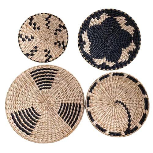 Panier mural en osier bohème rond suspendu pour décoration maison et bureau