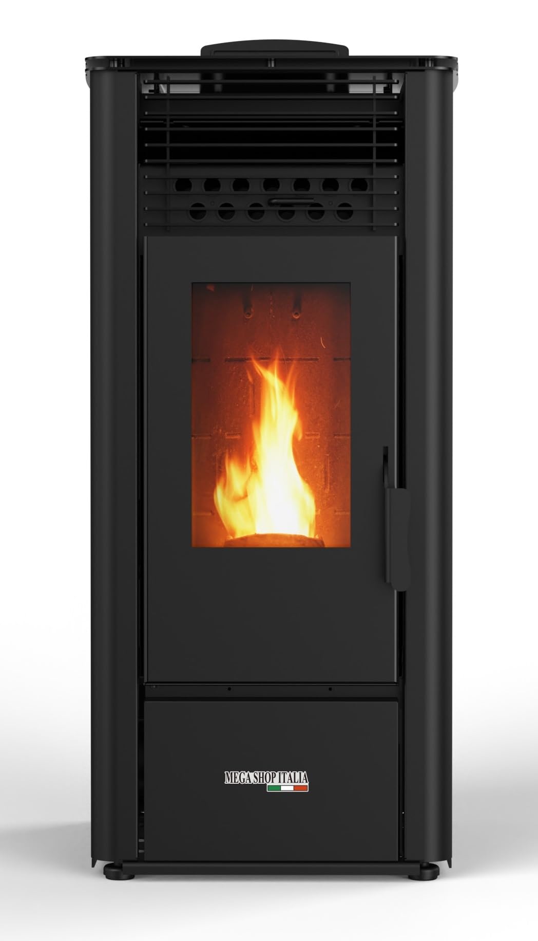 Stufa a Pellet 10kW ad Aria Ventilata Rodi Riscaldamento Alta Efficienza 100mq (Bianco)