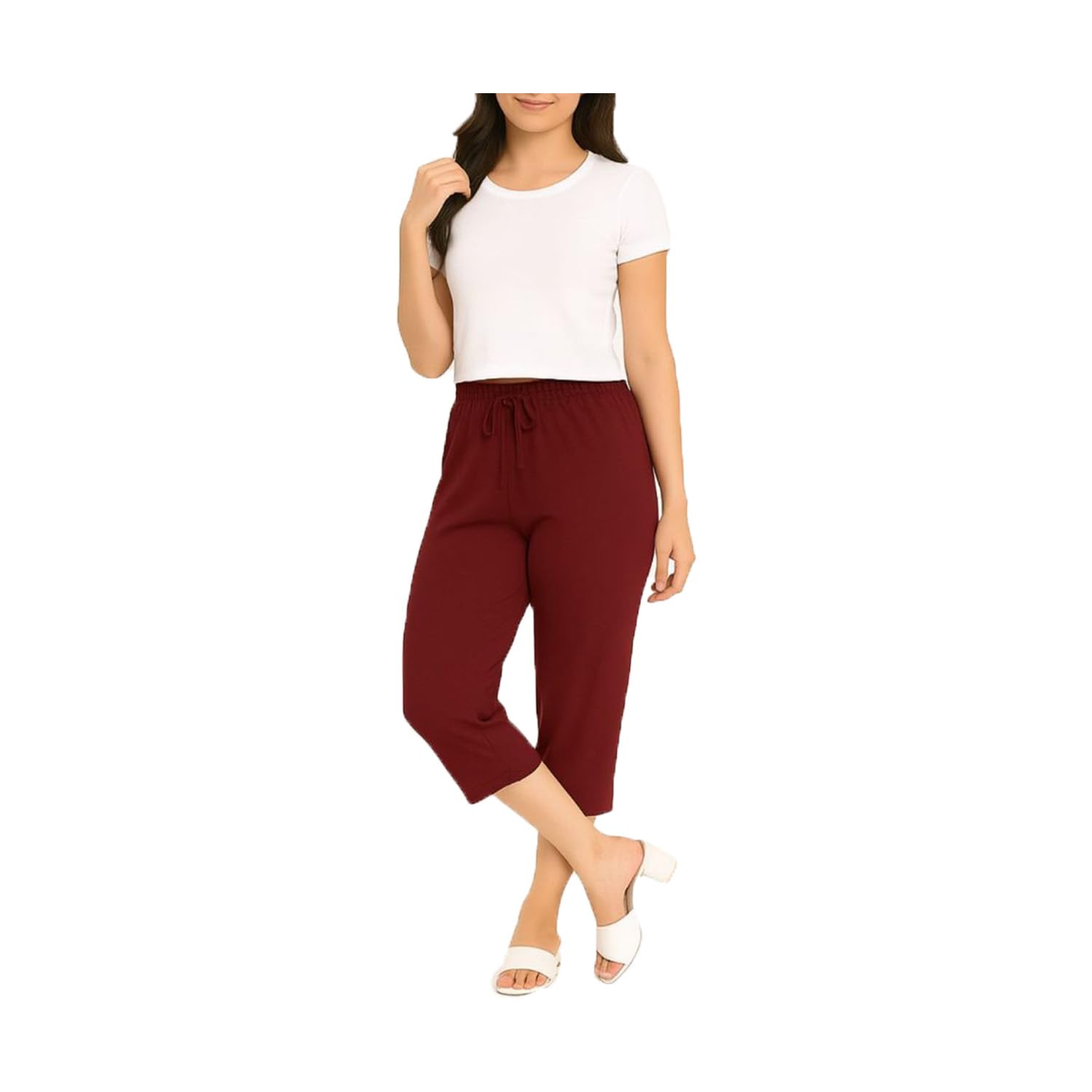 brand flex Women's Cotton Solid Loosefit Capri, 3/4th Capri For Girls Single Pack-picture-30