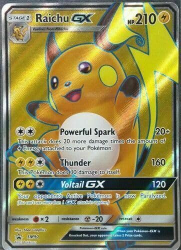 pokemon cards raichu gx Amazon.com: Pokemon - Raichu GX SM90 - Black Star Promo - Full Art Holo