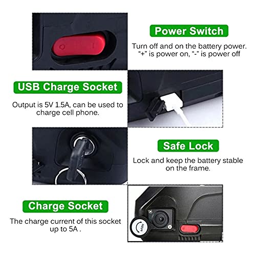 SDTYYP Li-OIN Batteria 48V/36V,10AH 13Ah 15,6AH