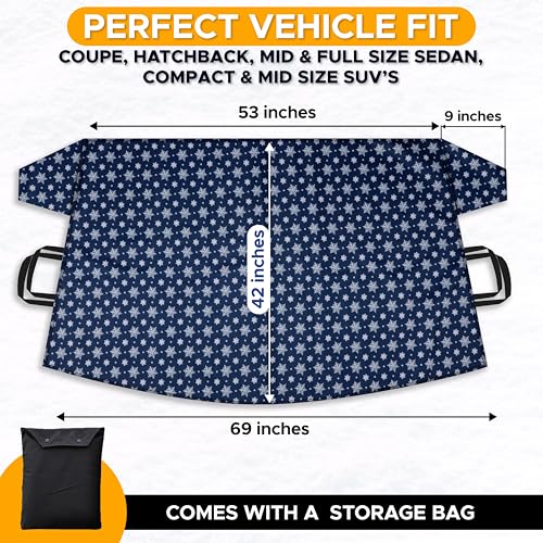Image of EcoNour Car Windshield Cover for Ice and Snow | Windshield Cover |600D Polyester Car Cover for Snow|Water, Heat & Sag-Proof Car Windshield Snow Cover|Winter Windshield Covers|Medium 69 inchx42 inch