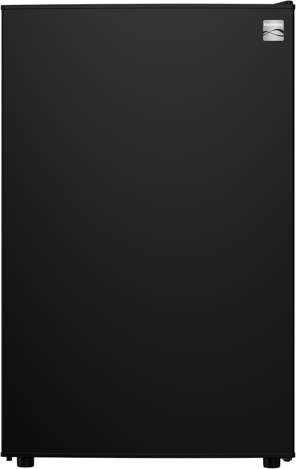 Kenmore 21" Compact Refrigerator with Chiller Compartment - Reversible Door, Adjustable Glass Shelves, ENERGY STAR Certified, 4 Can Rack, Interior Lighting, Freestanding, 4.5 cu. ft. Capacity - Black