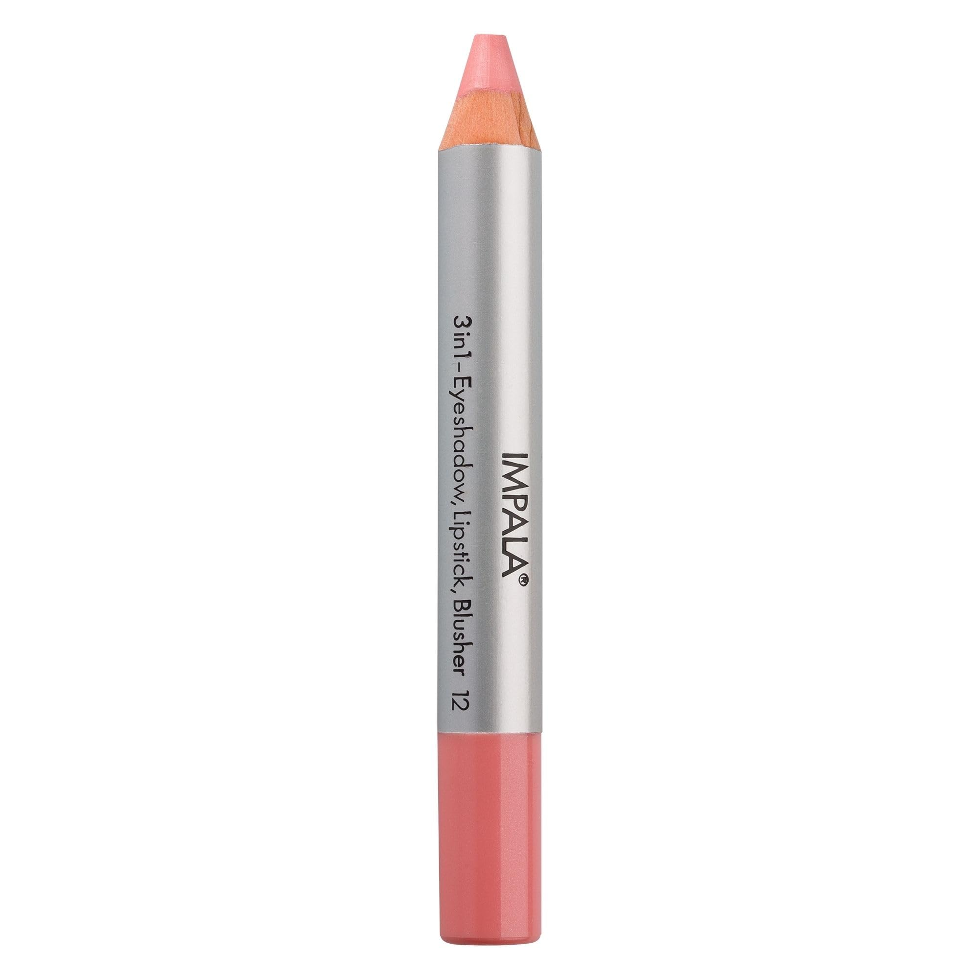 Impala Lápiz Jumbo 3 en 1 Color 12 Salmón | Sombra de Ojos, Lápiz Labial y Colorete | Textura Suave y de Larga Duración | Colores Intensos