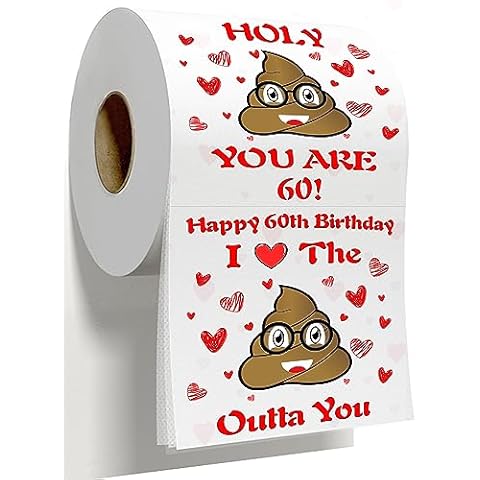 60th Birthday Decorations or Gifts for Women, Men, Him & Her, 60th Birthday Party Favors, Toilet Paper Cover