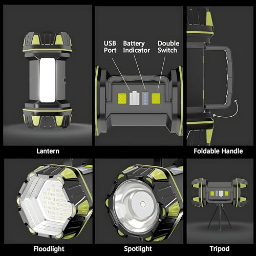 Image of Torch Light High Power Long Distance Rechargeable Flashlight, 8 Modes Handheld Spotlight for Camping, Waterproof, Emergency Light for Outdoor, USB Cable Included with Tripod (3 Months Warranty)