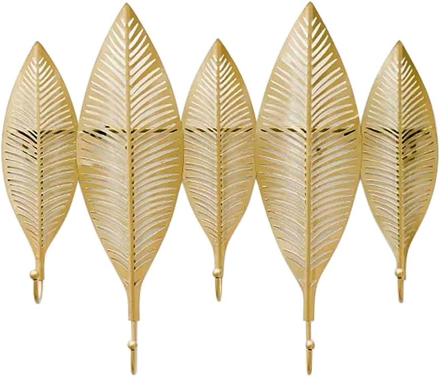 1 Pack Nordic Metal Leaf Hook Clothes Hook Key Hook