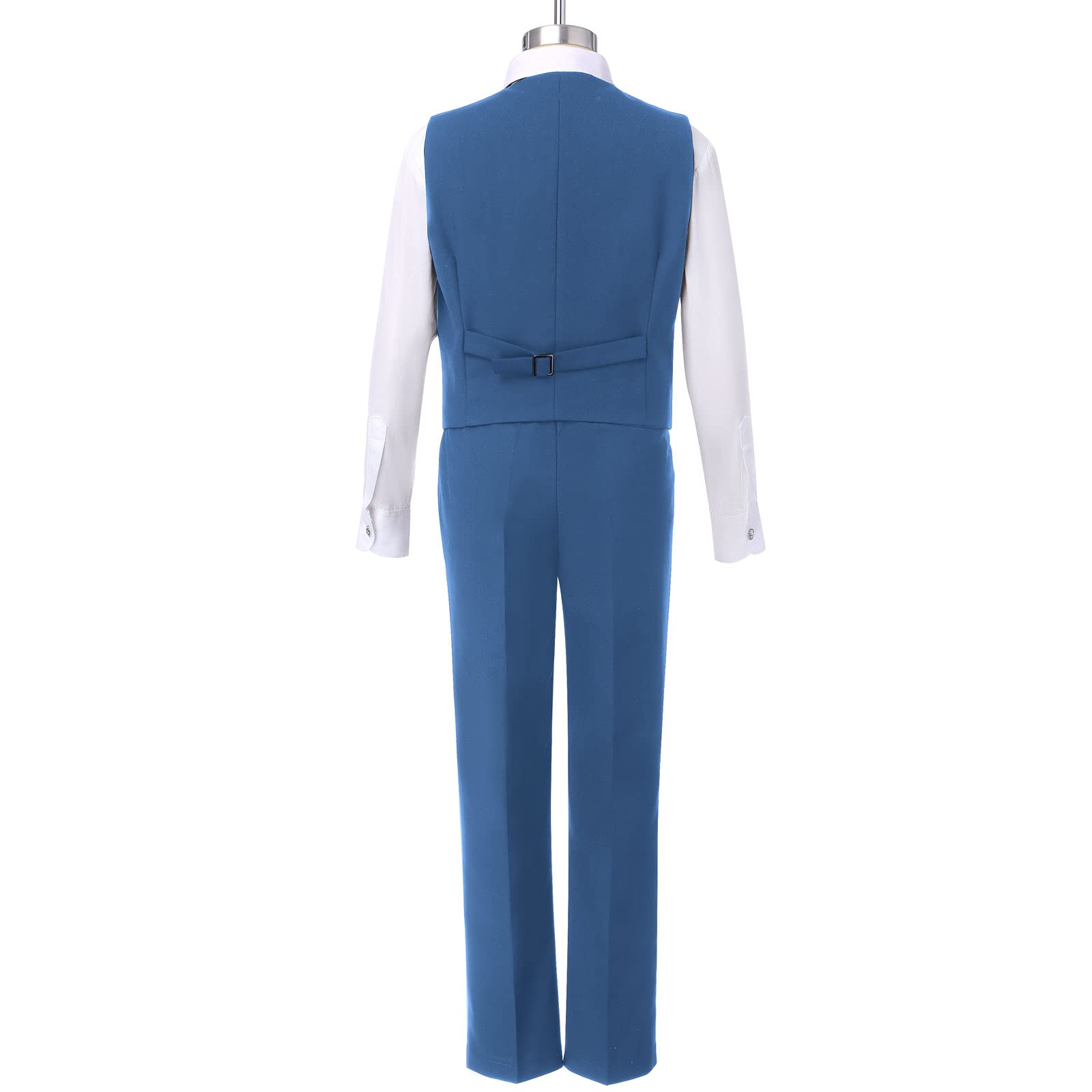 Costume pour enfant garçon - Ensemble de vêtements de rentrée des classes - Gilet de smoking - Vestes + chemise + pantalon + nœud papillon - 4 pièces - Tenue de mariage - Costume festif - Fête