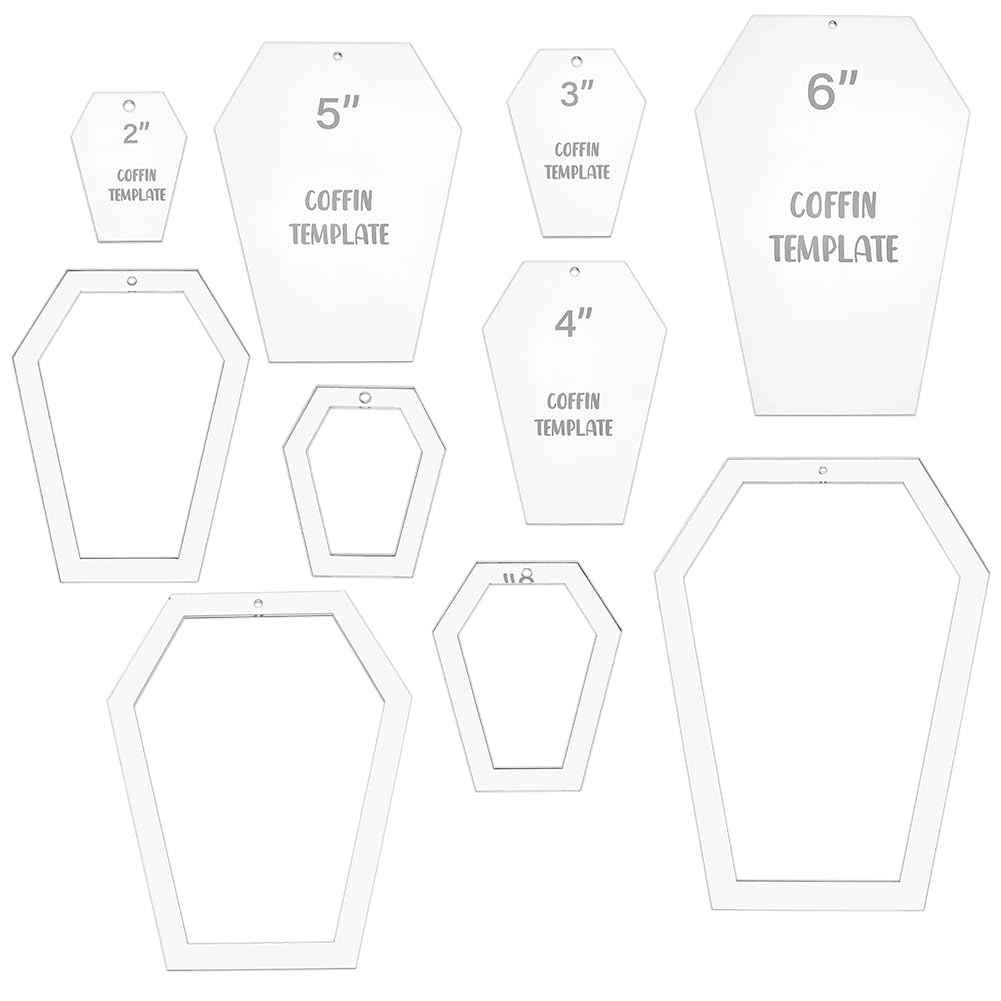 Gabarit de matelassage cercueil en acrylique de 2,5mm pour découpe et patchwork précis