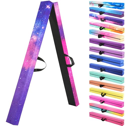 FC FUNCHEER 8FT Folding Balance Beam -Gymnastics Floor Beam - Gymnastics Equipment- Anti-Slip Bottom - Suede Cover - Carry Bag for Kids/Adults Home & Gym Center