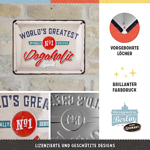 Nostalgic-Art Retro Tin Sign, PfotenSchild, Dogaholic, Gift idea for pet owners Metal Plaque - Image 3