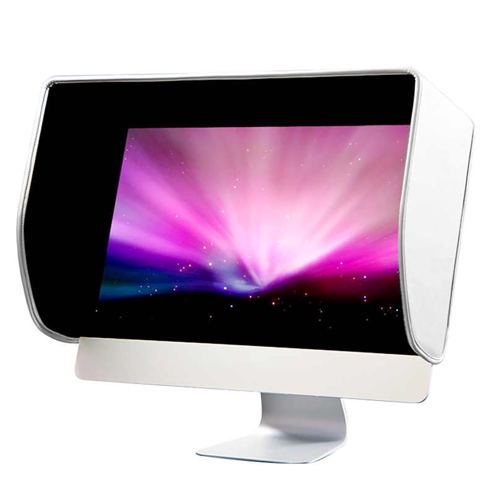 Cappa monitor computer desktop 19-32"‌,for lavoro d'ufficio con computer | Cappuccio for monitor in pelle, visiera parasole for display con copertura su tutti i lati(I MAC/MAC PRO screen shade)