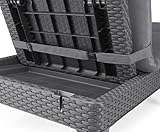 Sonnenliege für den Garten mit verstellbarer Rücklehne klappbare Gartenliege grau Liege in Rattanoptik - 6